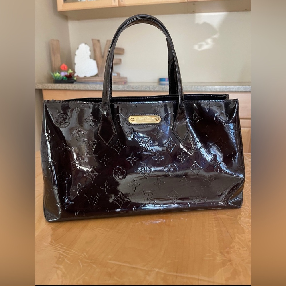 Louis Vuitton Brown Wilshire Monogram Vernis PM Leather Tote Bag